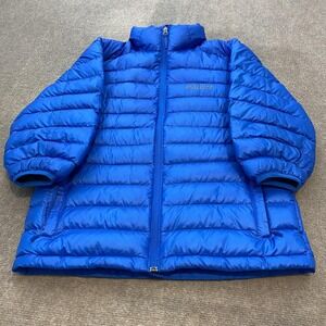 Marmot Jacket Mens Small Blue 700 Fill Down Puffer Full Zip *Altered Sleeves